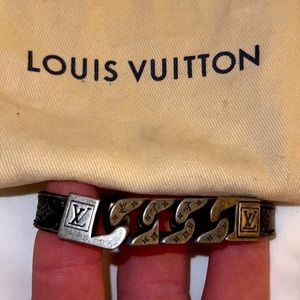 Louis Vuitton Monogram Chain/Leather Bracelet